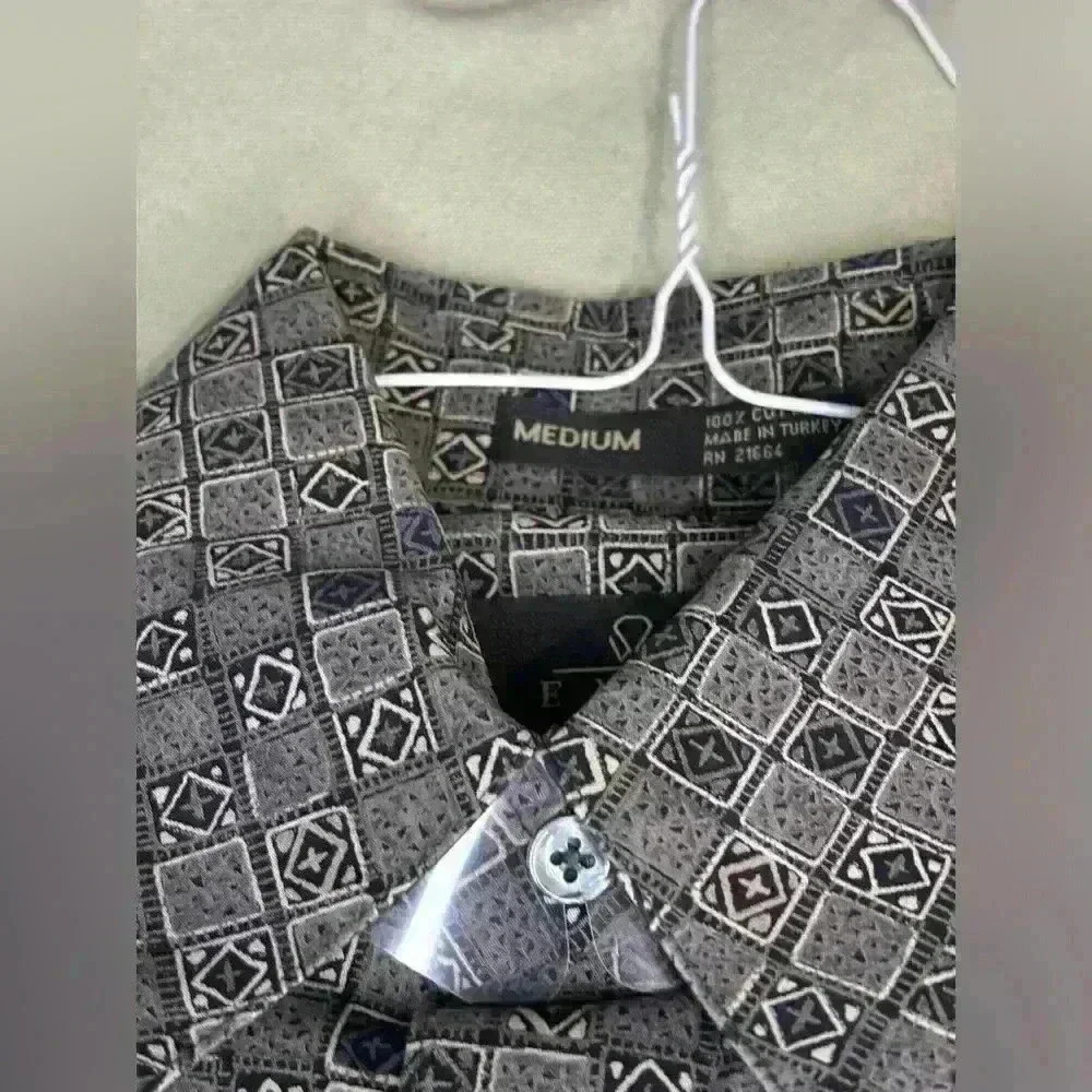 ENRO L Uomo Men’s Button Down Long Sleeve Shirt Size Medium Never Worn - Picture 4 of 7